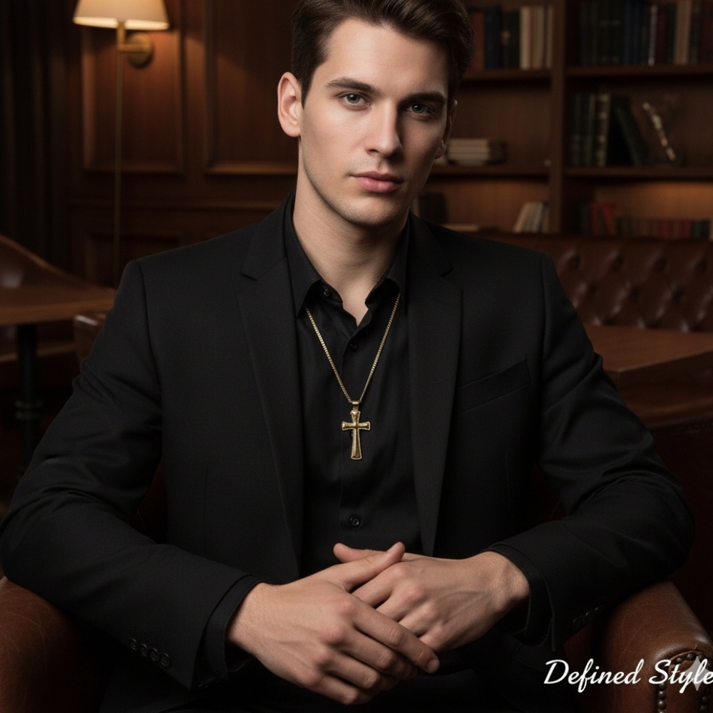Aeropastle Gold Chain cross and gold chain scorpion necklace bundle
